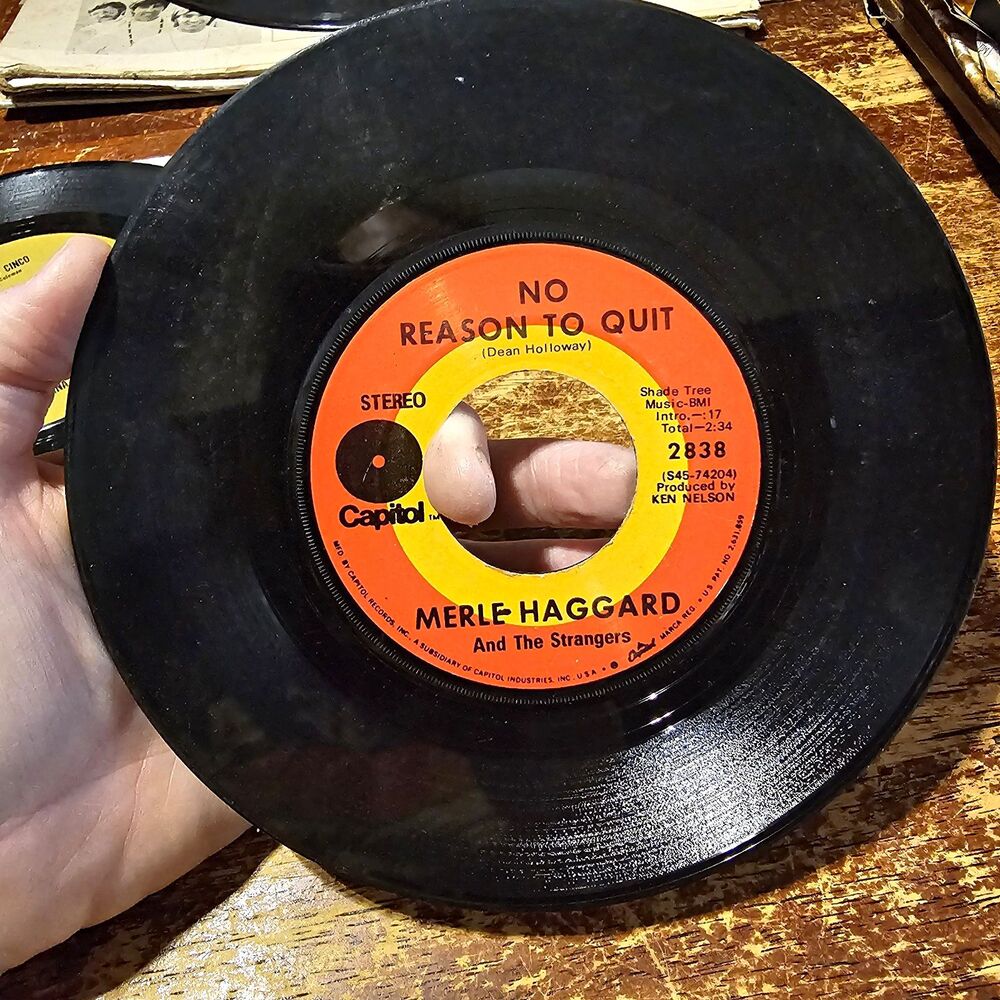 Merle Haggard And The Strangers 7" 45 Vinyl No Reason To Quit/Jesus, Take A Hold